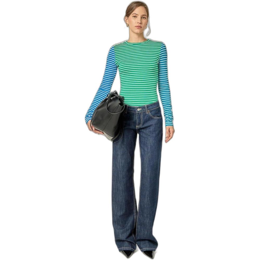 image:imageEnglish Factory Womens Bold Stripe Colorblock TeeGreen Multi