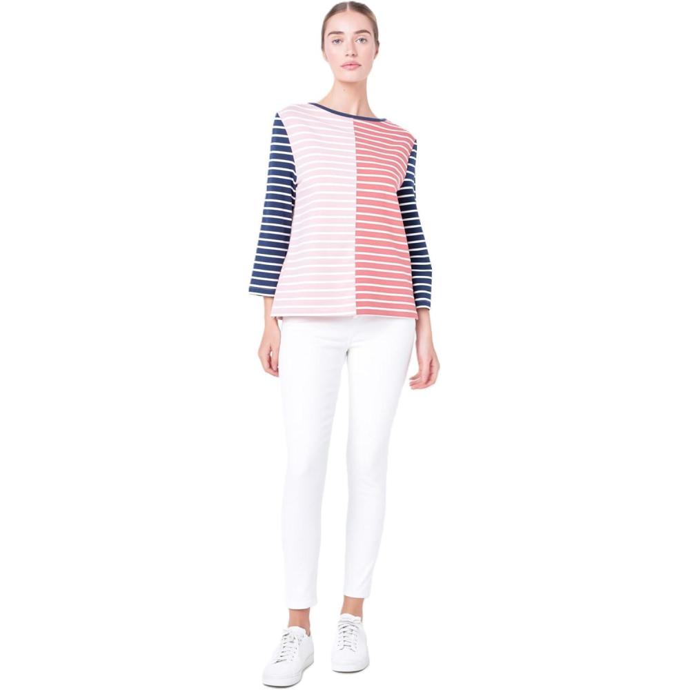 image:imageEnglish Factory Womens Striped Color Blocked 34 Length Sleeve Tee Multi L