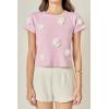 English Factory Women’s 3D Flower Knit Top(Lilac/White)