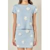 English Factory Women’s 3D Flower Knit Top(Powder Blue/White)