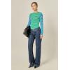 English Factory Women’s Bold Stripe Colorblock Tee(Green Multi)