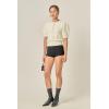 English Factory Women’s Cable Puff Sleeve Knit with Flower Details(Off-white)