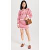 English Factory Women’s Knit Striped Sweater Cardigan(Pink/Red)