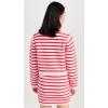 English Factory Women’s Knit Striped Sweater Cardigan(Pink/Red)