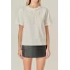 English Factory Women’s Pearl-Embellished Bow T-Shirt(Ivory)