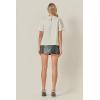 English Factory Women’s Pearl-Embellished Bow T-Shirt(Ivory)