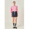 English Factory Women’s Stripe Colorblock Long Sleeve Tee(Pink Multi)