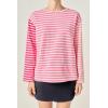 English Factory Women’s Stripe Colorblock Long Sleeve Tee(Pink Multi)