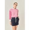 English Factory Women’s Stripe Colorblock Long Sleeve Tee(Pink Multi)