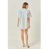 English Factory Women’s Striped Short Sleeve Top(Blue Multi)