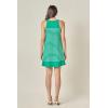 English Factory Women’s The Clara Pleated A-Line Knit Stripe Mini Dress(Green/White)
