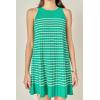 English Factory Women’s The Clara Pleated A-Line Knit Stripe Mini Dress(Green/White)