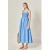 English Factory Women’s The Eliza Knit Midi Dress(Blue Stripe)