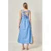 English Factory Women’s The Eliza Knit Midi Dress(Blue Stripe)