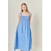English Factory Women’s The Eliza Knit Midi Dress(Blue Stripe)