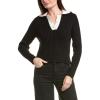 Color Block Polo Knit in Black(Black)