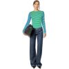 English Factory Women’s Bold Stripe Colorblock Tee(Green Multi)