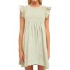 English Factory Women’s Knit Poplin Mixed Mini Dress, Sage, M