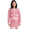 English Factory Women’s Knit Striped Sweater Cardigan(Pink/Red)