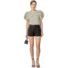 English Factory Women’s Puff Sleeve Knit Cotton Top(Ivory/Green)