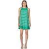 English Factory Women’s The Clara Pleated A-Line Knit Stripe Mini Dress(Green/White)