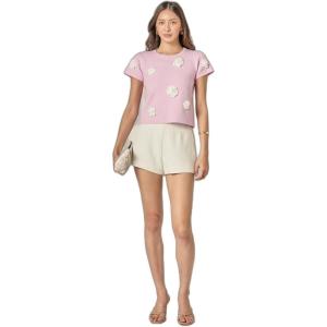 English Factory Women’s 3D Flower Knit Top(Lilac/White)