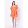 English Factory Women’s Tweed Babydoll Dress, Orange, M