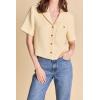 English Factory Women’s Tweed Short Sleeve Shirt(Butter Yellow)