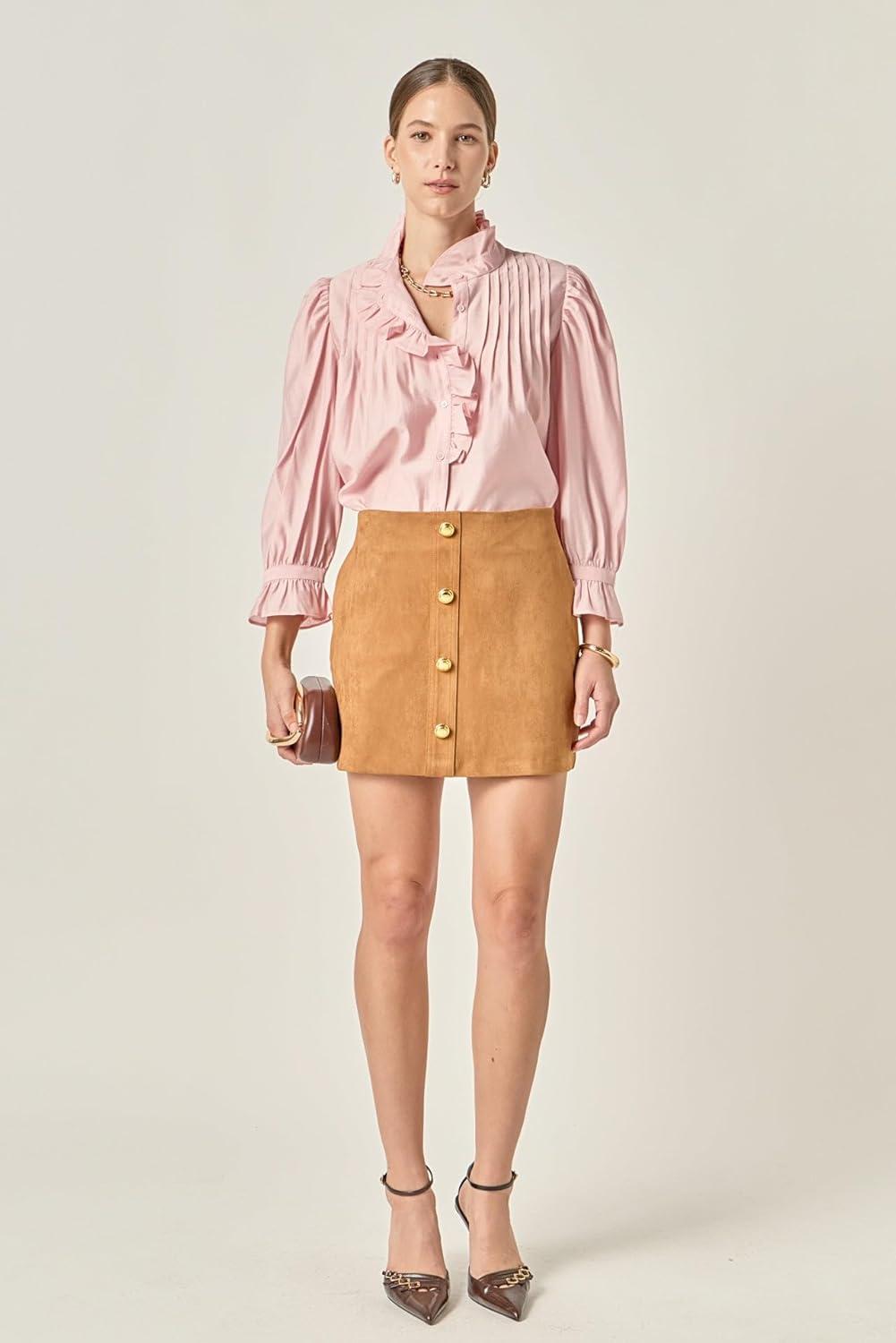 image:imageEnglish Factory Womens Ruffle Detailed BlousePink