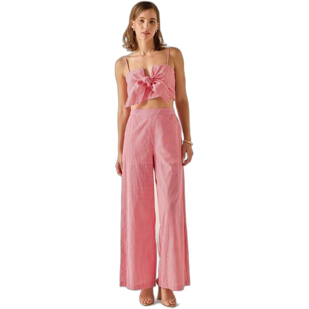 image:imageEnglish Factory Womens Gingham Twist Crop TopRed