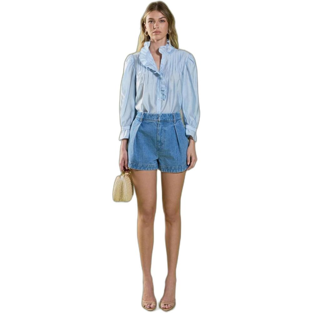 image:imageEnglish Factory Womens Ruffle Detailed BlousePowder Blue