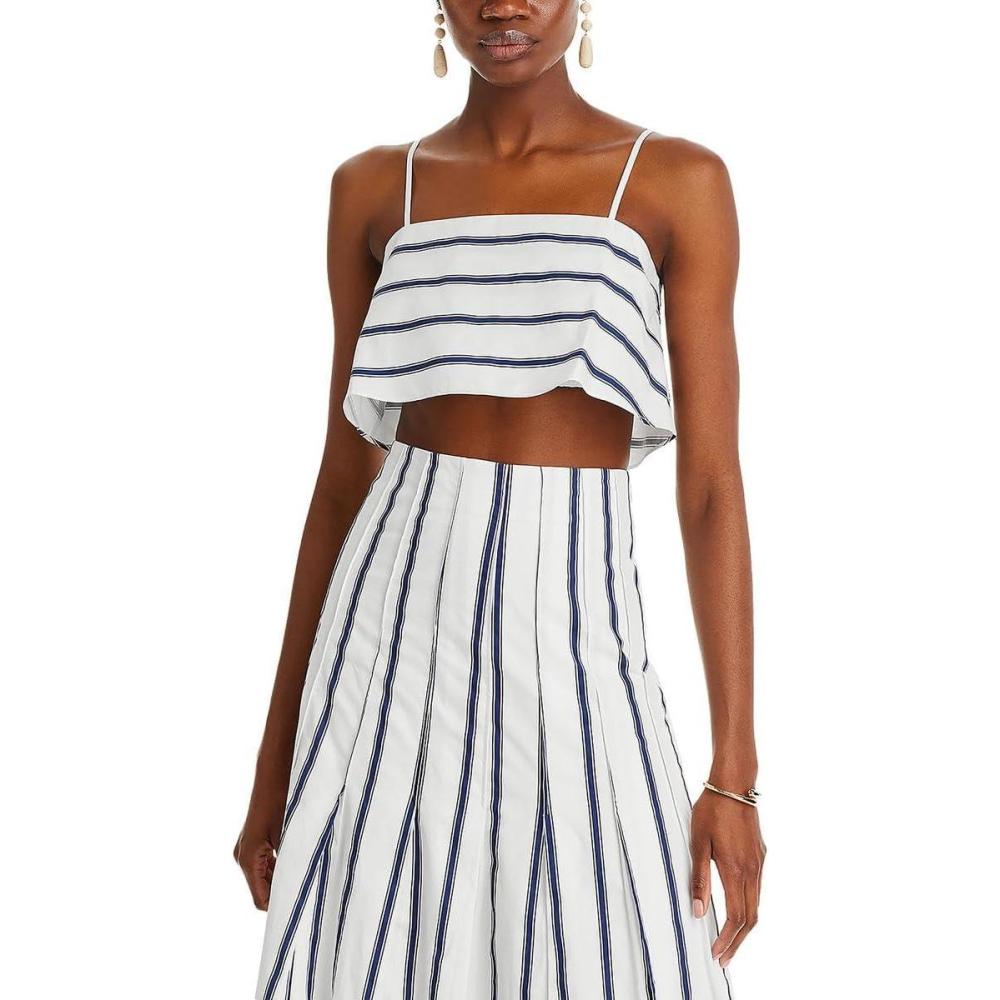 image:imageEnglish Factory Womens Striped Tank CroppedNavy