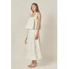 English Factory Women’s 3D Flower Sleeveless Top(White)