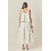 English Factory Women’s 3D Flower Sleeveless Top(White)