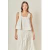 English Factory Women’s 3D Flower Sleeveless Top(White)