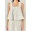 English Factory Women’s 3D Flower Sleeveless Top(White)