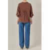 English Factory Women’s Balloon Sleeve Blouse(Chocolate Brown)