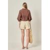 English Factory Women’s Balloon Sleeve Blouse(Chocolate Brown)