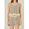 English Factory Women’s Crochet Lace Feather Top(Cream/Black)