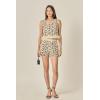 English Factory Women’s Crochet Lace Feather Top(Cream/Black)