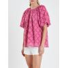 English Factory Women’s Embroidered Cotton Top, S, Berry Pink