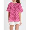 English Factory Women’s Embroidered Cotton Top, S, Berry Pink