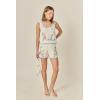 English Factory Women’s Flower Embroidery Crochet Top(Off-white)
