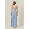 English Factory Women’s Gingham Twist Crop Top(Blue)