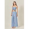 English Factory Women’s Gingham Twist Crop Top(Blue)