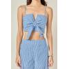 English Factory Women’s Gingham Twist Crop Top(Blue)
