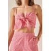 English Factory Women’s Gingham Twist Crop Top(Red)