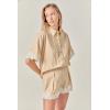 English Factory Women’s Linen Lace Shirt(Beige/White)