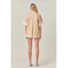 English Factory Women’s Linen Lace Shirt(Beige/White)