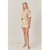 English Factory Women’s Linen Lace Shirt(Beige/White)